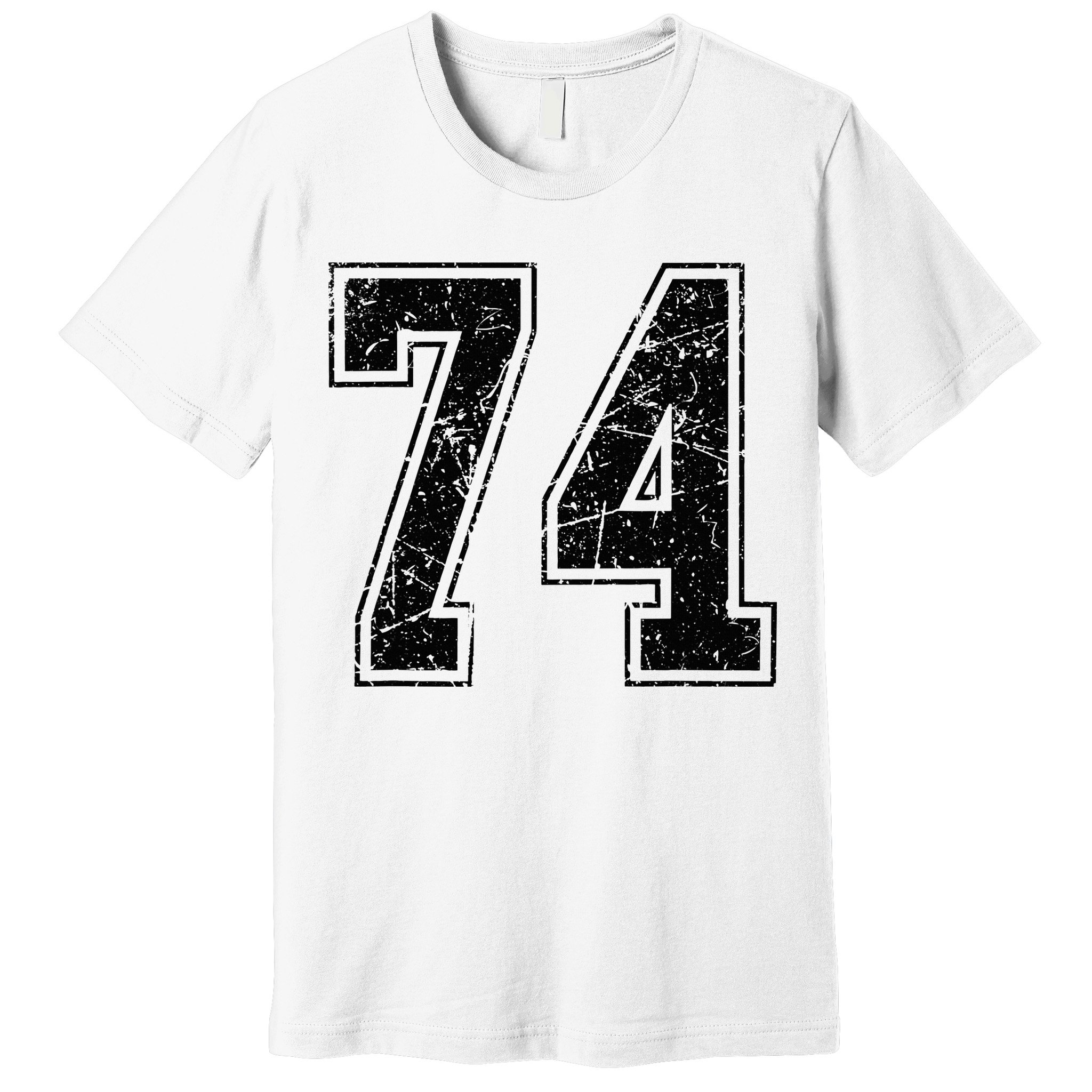 Number 74 Distressed Grunge Vintage Jersey Team Fan Premium T-Shirt
