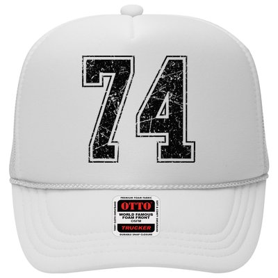 Number 74 Distressed Grunge Vintage Jersey Team Fan Hat