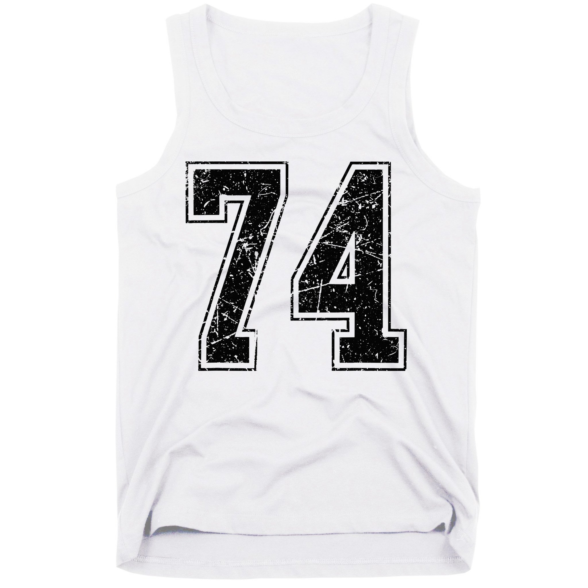 Number 74 Distressed Grunge Vintage Jersey Team Fan Tank Top