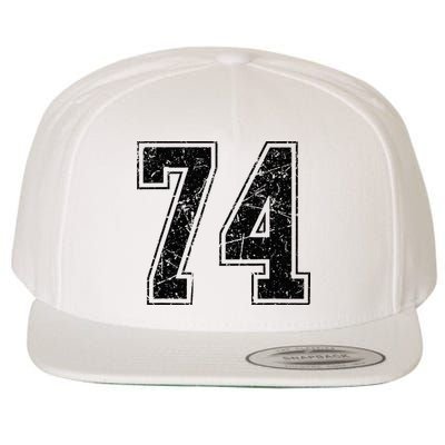 Number 74 Distressed Grunge Vintage Jersey Team Fan Wool Snapback Cap