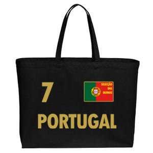 Number 7 Portugal Soccer Jersey Portuguese Football Men Women Cotton Canvas Jumbo Tote