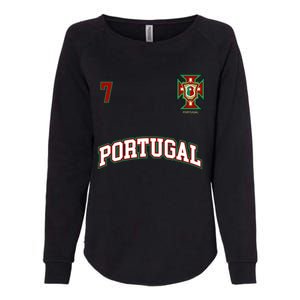 Number 7 Portugal Soccer Jersey Portuguese Football Men Women Womens California Wash Sweatshirt