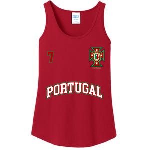 Number 7 Portugal Soccer Jersey Portuguese Football Men Women Ladies Essential Tank