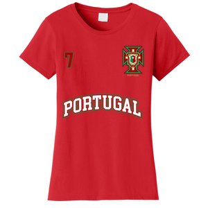 Number 7 Portugal Soccer Jersey Portuguese Football Men Women Women's T-Shirt