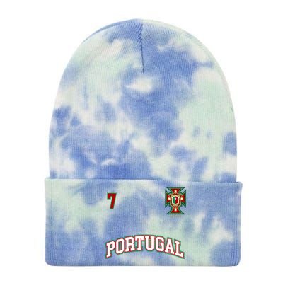 Number 7 Portugal Soccer Jersey Portuguese Football Men Women Tie Dye 12in Knit Beanie