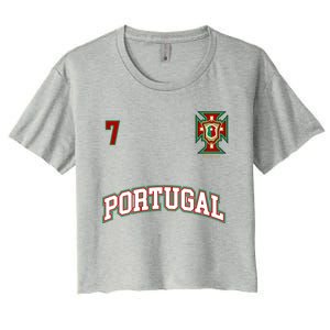 Number 7 Portugal Soccer Jersey Portuguese Football Men Women Women's Crop Top Tee