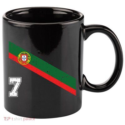 Number 7 Portugal Soccer Jersey Portuguese Football Men Women 11oz C Handle Ceramic Mug