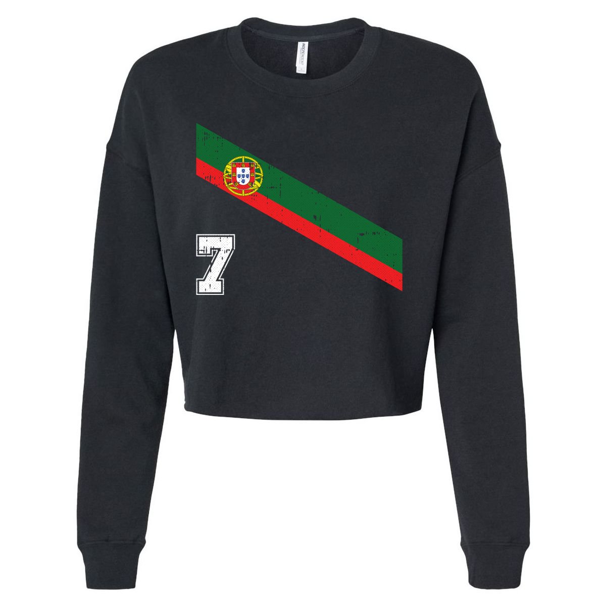 Number 7 Portugal Soccer Jersey Portuguese Football Men Women Cropped Pullover Crew