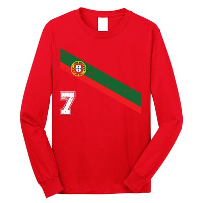 Number 7 Portugal Soccer Jersey Portuguese Football Men Women Long Sleeve Shirt