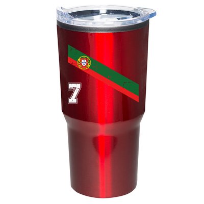 Number 7 Portugal Soccer Jersey Portuguese Football Men Women Tumbler