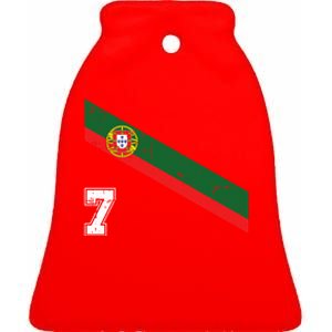 Number 7 Portugal Soccer Jersey Portuguese Football Men Women Ceramic Bell Ornament