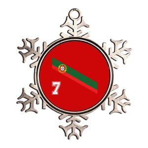 Number 7 Portugal Soccer Jersey Portuguese Football Men Women Metallic Star Ornament