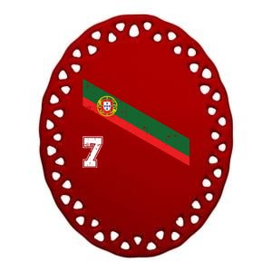 Number 7 Portugal Soccer Jersey Portuguese Football Men Women Ceramic Oval Ornament