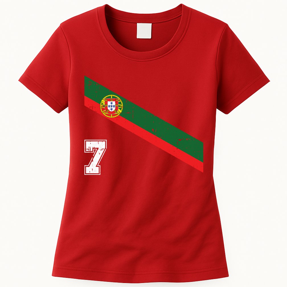 Number 7 Portugal Soccer Jersey Portuguese Football Men Women Womens T-Shirt