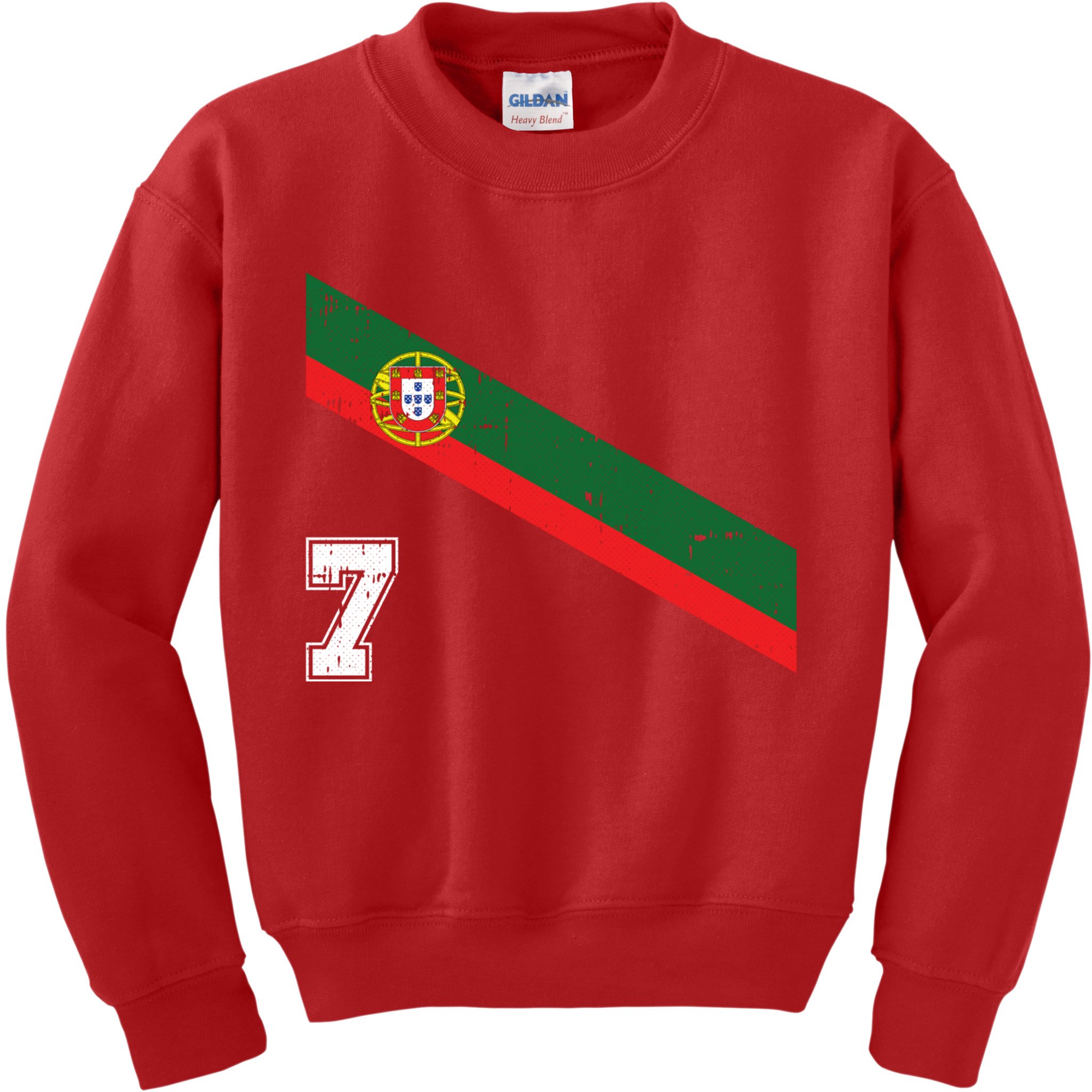 Number 7 Portugal Soccer Jersey Portuguese Football Men Women Kids Sweatshirt