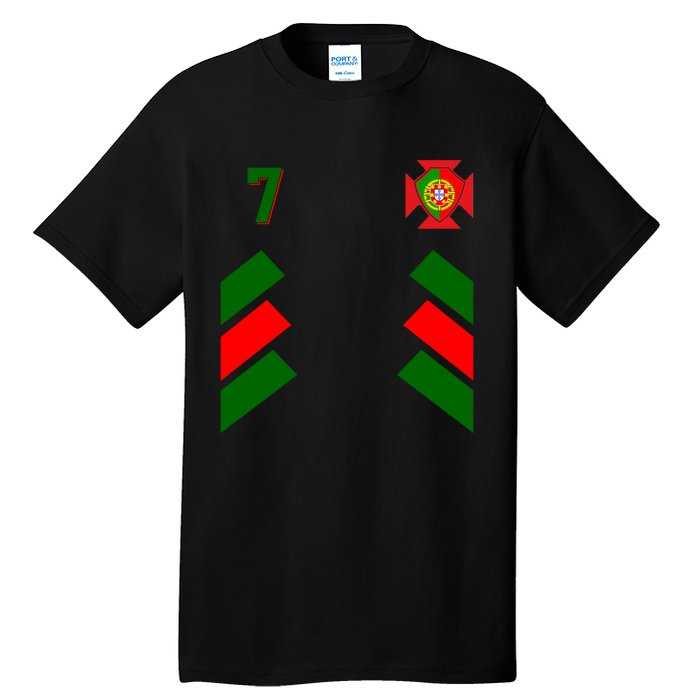 Number 7 Portugal Soccer Jersey Portuguese Football Men Women Tall T-Shirt