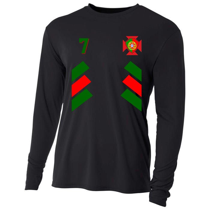 Number 7 Portugal Soccer Jersey Portuguese Football Men Women Cooling Performance Long Sleeve Crew