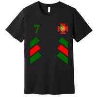 Number 7 Portugal Soccer Jersey Portuguese Football Men Women Premium T-Shirt