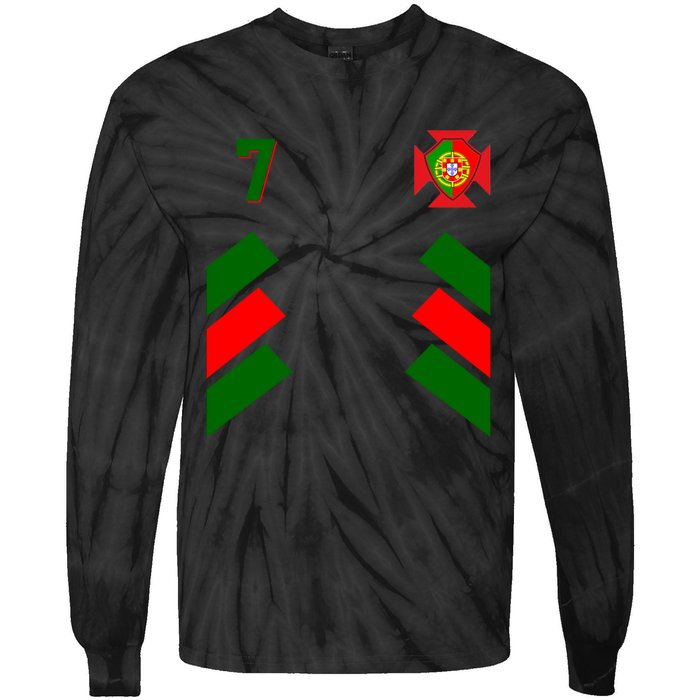 Number 7 Portugal Soccer Jersey Portuguese Football Men Women Tie-Dye Long Sleeve Shirt