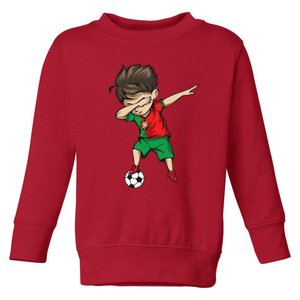 Dabbing Soccer Boy Portugal Jersey Shirt Portuguese Football Toddler Sweatshirt