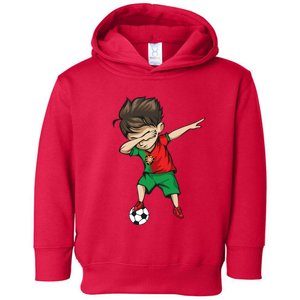 Dabbing Soccer Boy Portugal Jersey Shirt Portuguese Football Toddler Hoodie