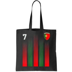 Number 7 Portugal Soccer Jersey Portuguese Football Men Women Tote Bag