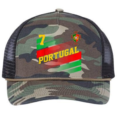 Number 7 Portugal Soccer Jersey Portuguese Football Women Retro Rope Trucker Hat Cap