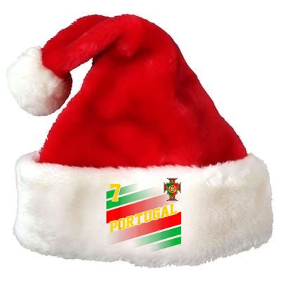 Number 7 Portugal Soccer Jersey Portuguese Football Women Premium Christmas Santa Hat