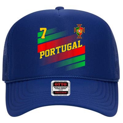 Number 7 Portugal Soccer Jersey Portuguese Football Women High Crown Mesh Back Trucker Hat