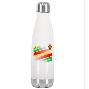 Number 7 Portugal Soccer Jersey Portuguese Football Women Stainless Steel Insulated Water Bottle