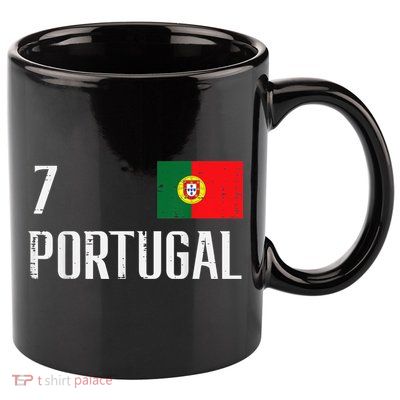 Number 7 Portugal Soccer Jersey Portuguese Football Women 11oz C Handle Ceramic Mug