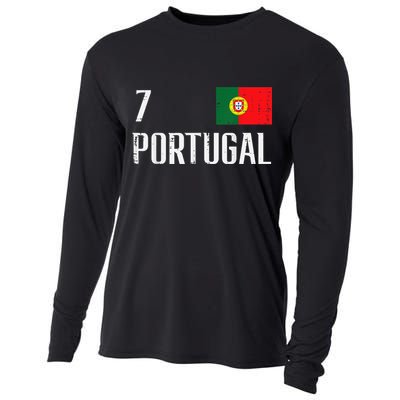 Number 7 Portugal Soccer Jersey Portuguese Football Women Cooling Performance Long Sleeve Crew