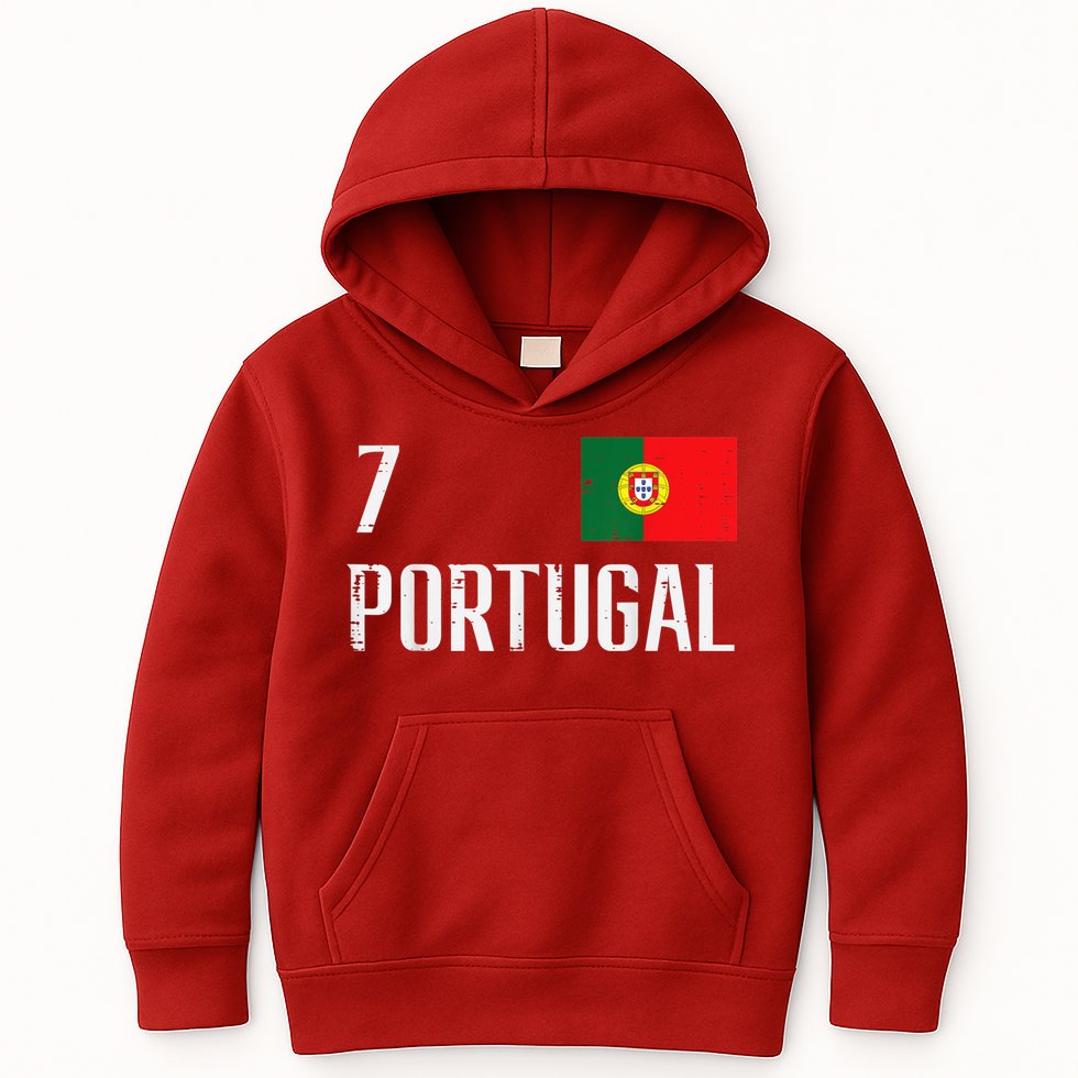 Number 7 Portugal Soccer Jersey Portuguese Football Women Kids Hoodie