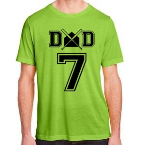 Number 7 Players Biggest Fan For Baseball Or Softball Dad Cool Gift Adult ChromaSoft Performance T-Shirt