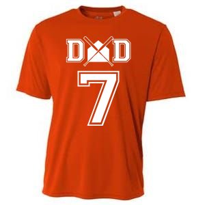 Number 7 Players Biggest Fan For Baseball Or Softball Dad Cool Gift Cooling Performance Crew T-Shirt