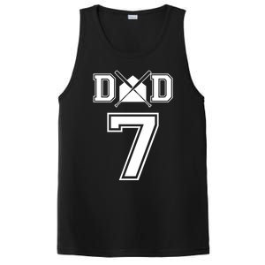 Number 7 Players Biggest Fan For Baseball Or Softball Dad Cool Gift PosiCharge Competitor Tank