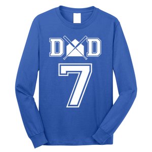 Number 7 Players Biggest Fan For Baseball Or Softball Dad Cool Gift Long Sleeve Shirt