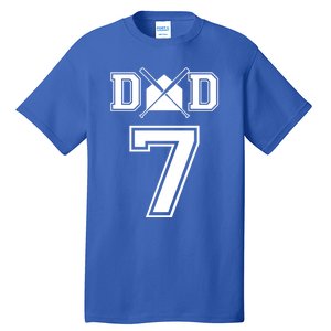 Number 7 Players Biggest Fan For Baseball Or Softball Dad Cool Gift Tall T-Shirt