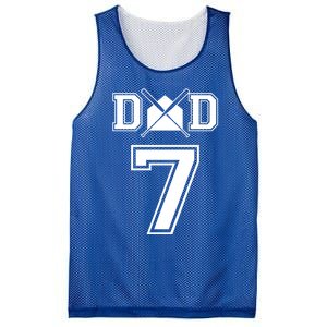 Number 7 Players Biggest Fan For Baseball Or Softball Dad Cool Gift Mesh Reversible Basketball Jersey Tank