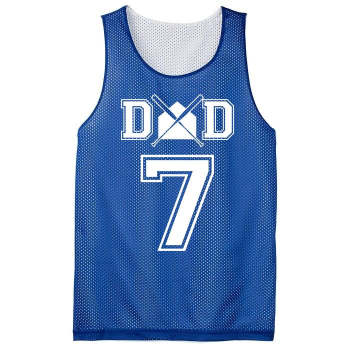 Number 7 Players Biggest Fan For Baseball Or Softball Dad Cool Gift Mesh Reversible Basketball Jersey Tank