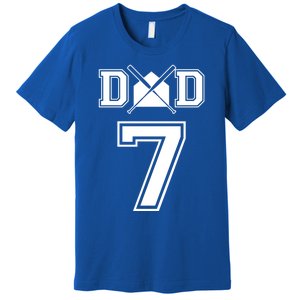 Number 7 Players Biggest Fan For Baseball Or Softball Dad Cool Gift Premium T-Shirt