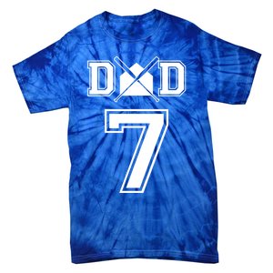 Number 7 Players Biggest Fan For Baseball Or Softball Dad Cool Gift Tie-Dye T-Shirt