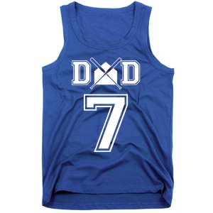 Number 7 Players Biggest Fan For Baseball Or Softball Dad Cool Gift Tank Top