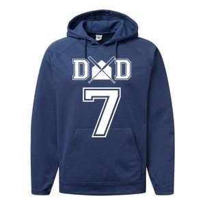 Number 7 Players Biggest Fan For Baseball Or Softball Dad Cool Gift Performance Fleece Hoodie