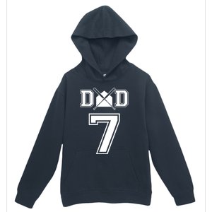 Number 7 Players Biggest Fan For Baseball Or Softball Dad Cool Gift Urban Pullover Hoodie