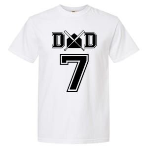 Number 7 Players Biggest Fan For Baseball Or Softball Dad Cool Gift Garment-Dyed Heavyweight T-Shirt