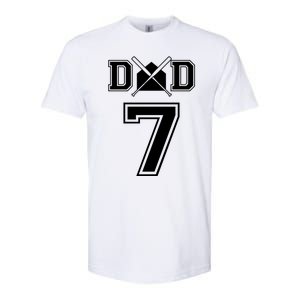 Number 7 Players Biggest Fan For Baseball Or Softball Dad Cool Gift Softstyle CVC T-Shirt