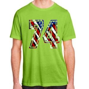 Number 74 Red White And Blue American Flag #74 Jersey Gift Adult ChromaSoft Performance T-Shirt