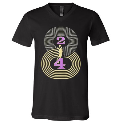 Number 8 And 24 Basketball Sport Memorial V-Neck T-Shirt