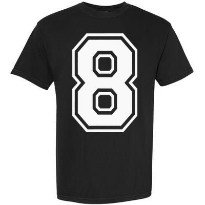 Number 8 Birthday Gift Sports Player Team Numbered Jersey Garment-Dyed Heavyweight T-Shirt